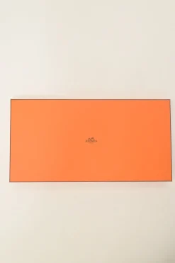 Orange and pink cashmere-silk blend 'La Selle Imaginaire' Dossard scarf featuring original artwork by Jan Bajtlik