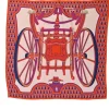 Orange and purple silk 'Les Roues de Phaeton' scarf