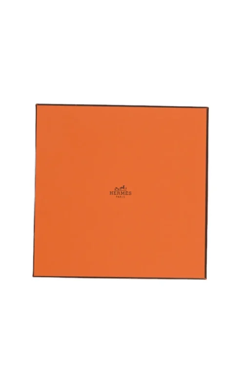 Orange and purple silk 'Les Roues de Phaeton' scarf