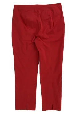 Orange cotton straight-leg pant with invisible side zipper