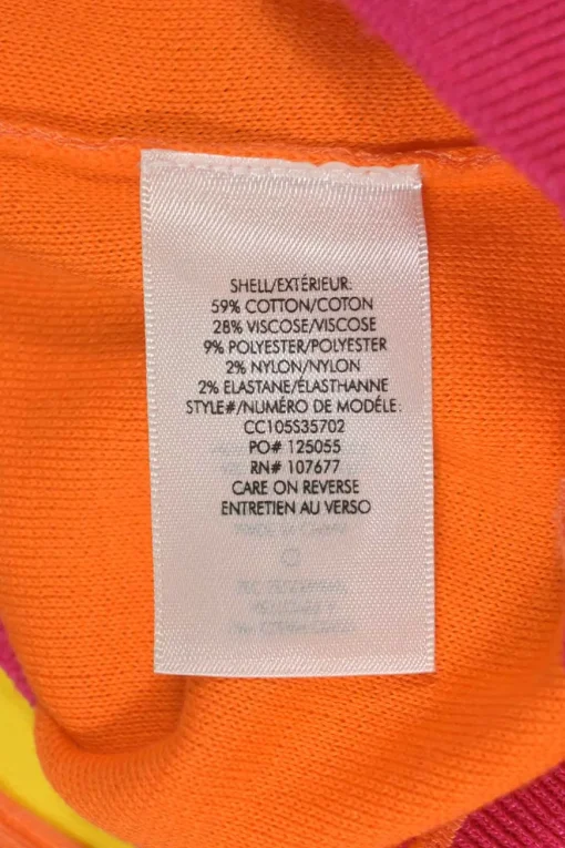Orange cotton-blend interlock knit button-front cardigan and pullover gilet twin set