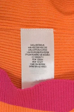 Orange cotton-blend interlock knit button-front cardigan and pullover gilet twin set