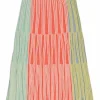 Orange fully-fashioned rayon-blend interlock rib knit midi skirt