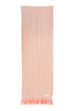 Orange hand-woven cashmere fringe scarf