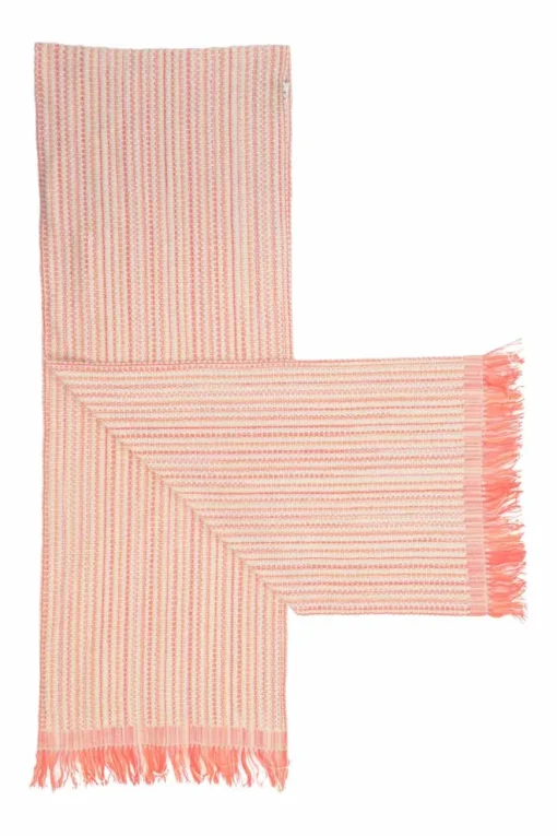 Orange hand-woven cashmere fringe scarf