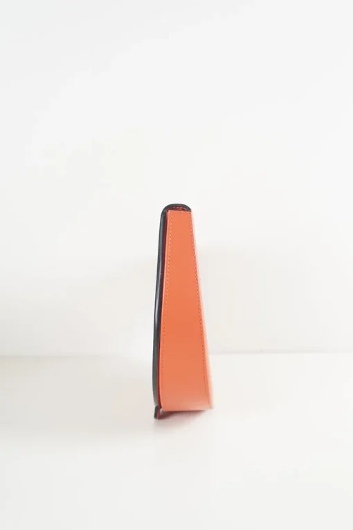 Orange Heel Calfskin Leather Clutch Bag