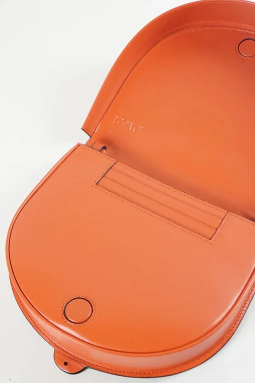 Orange Heel Calfskin Leather Clutch Bag