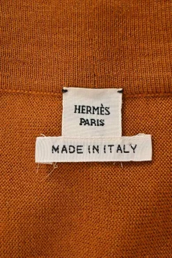 Orange paneled cashmere-silk blend open-front foulard cardigan