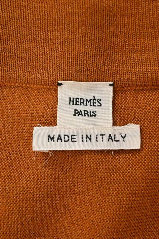Orange paneled cashmere-silk blend open-front foulard cardigan