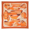 Orange silk 'Thalassa' print scarf featuring original artwork by Pierre Péron