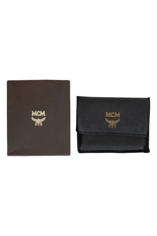 Orange two fold leather card holder