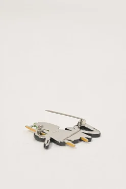 Otani Workshop lacquered metal Tanilla brooch featuring original artwork by Shigeru Otani