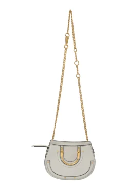 Pale blue leather Pixie convertible shoulder and belt bag with gold-finish metallic hardware