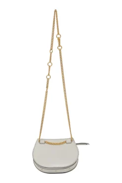Pale blue leather Pixie convertible shoulder and belt bag with gold-finish metallic hardware