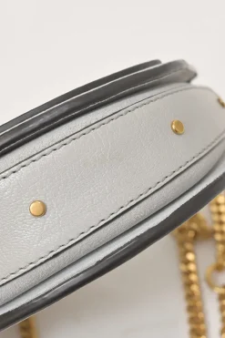 Pale blue leather Pixie convertible shoulder and belt bag with gold-finish metallic hardware