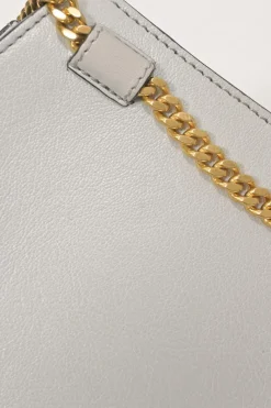 Pale blue leather Pixie convertible shoulder and belt bag with gold-finish metallic hardware