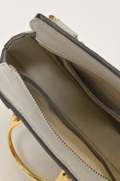 Pale blue leather Pixie convertible shoulder and belt bag with gold-finish metallic hardware