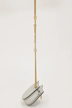 Pale blue leather Pixie convertible shoulder and belt bag with gold-finish metallic hardware