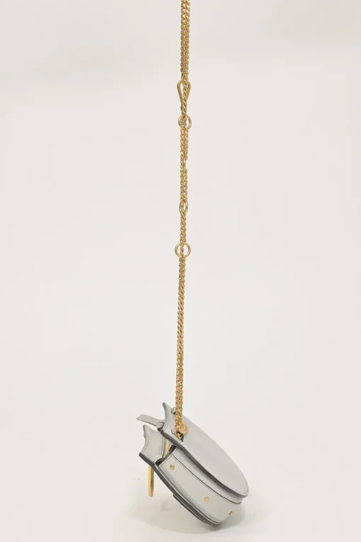 Pale blue leather Pixie convertible shoulder and belt bag with gold-finish metallic hardware