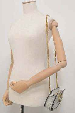 Pale blue leather Pixie convertible shoulder and belt bag with gold-finish metallic hardware