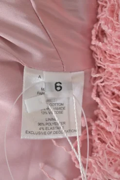 Pale Pink Lurex-tweed with Crystal-dome Trimmings Fringe Cropped Jacket and Skirt set