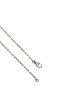 Palladium-plated silver-tone metal and pink enamel Pop H solitaire pendant necklace with lobster clasp closure