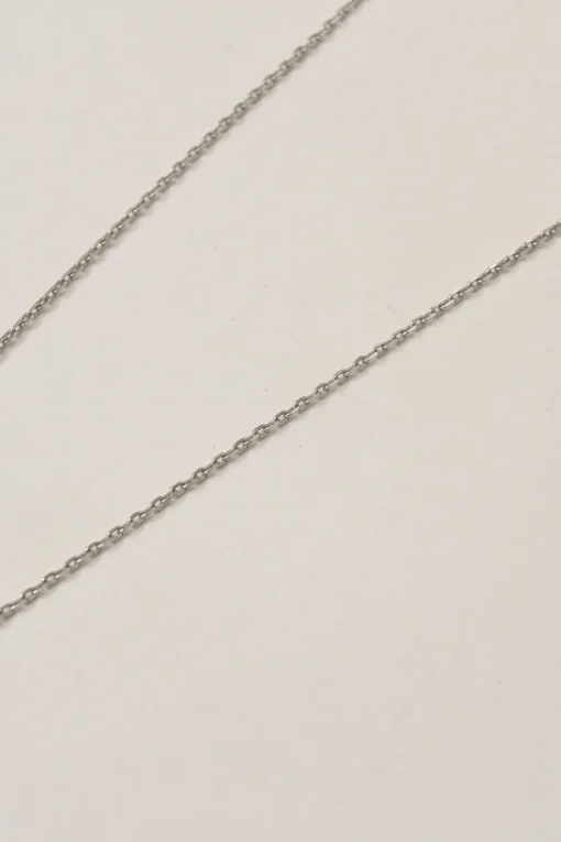 Palladium-plated silver-tone metal and pink enamel Pop H solitaire pendant necklace with lobster clasp closure