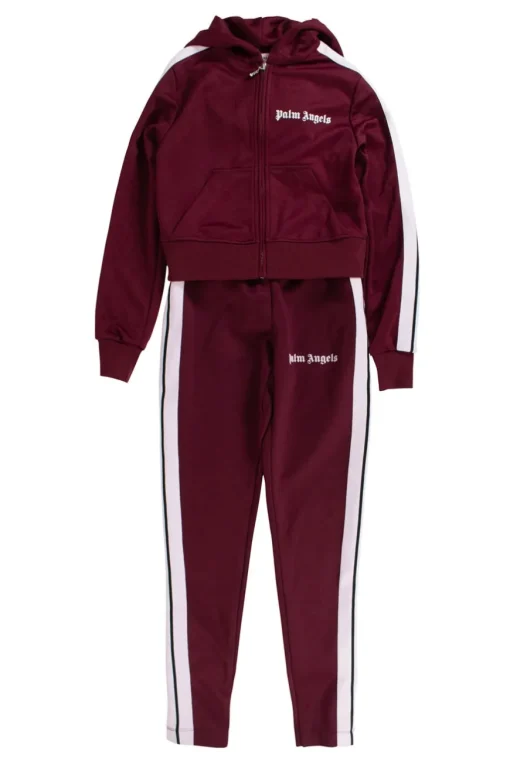 Palm Angels two piece set. Top is cropped zipped hoody top with front pocket.