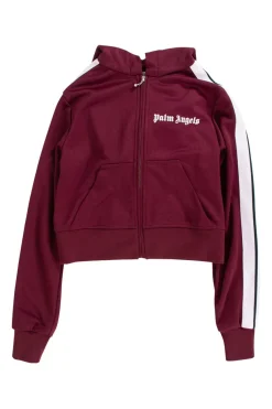 Palm Angels two piece set. Top is cropped zipped hoody top with front pocket.
