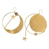 Paula's Ibiza antique gold-tone brass Ellipse sculpted earrings