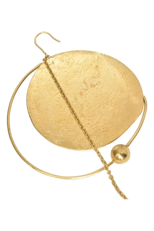 Paula's Ibiza antique gold-tone brass Ellipse sculpted earrings