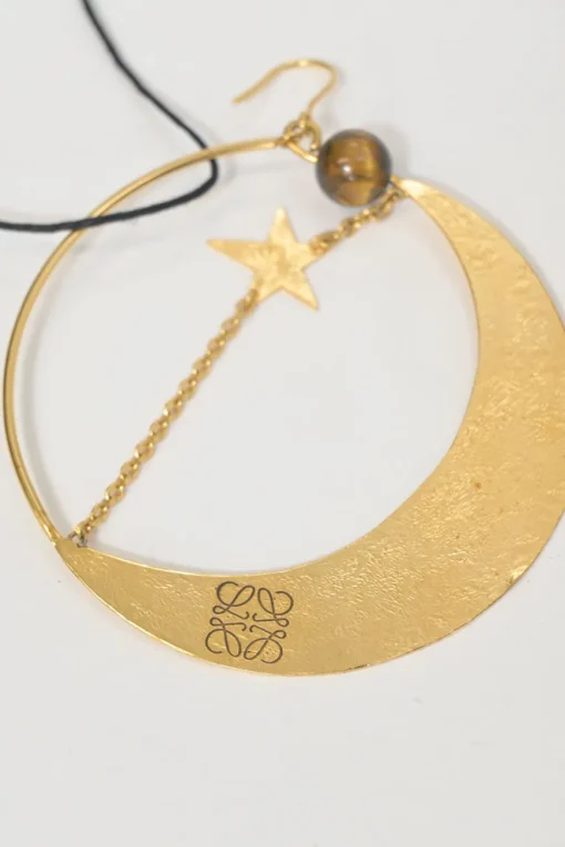 Paula's Ibiza antique gold-tone brass Ellipse sculpted earrings