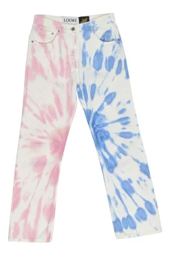 Paula's Ibiza blue and pink cotton denim tie-dye high-rise skinny jeans