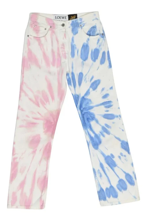 Paula's Ibiza blue and pink cotton denim tie-dye high-rise skinny jeans
