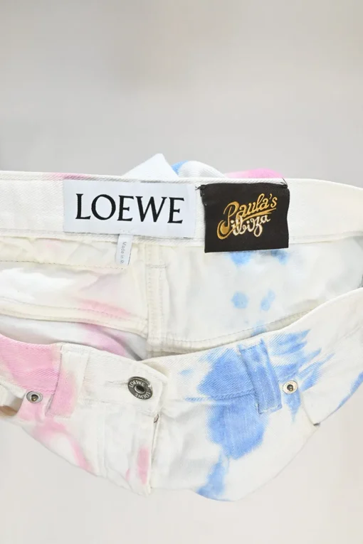 Paula's Ibiza blue and pink cotton denim tie-dye high-rise skinny jeans