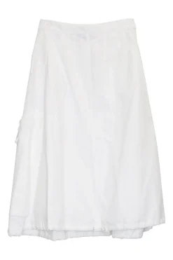 Paula's Ibiza ivory cotton-blend pull-on A-line midi dress