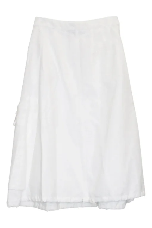 Paula's Ibiza ivory cotton-blend pull-on A-line midi dress
