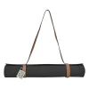 Paula's Ibiza 'The Combo' black micro fiber-covered rubber yoga mat featuring novelty parrot motif