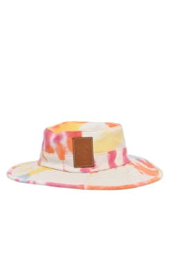 Paula's Ibiza tie-dye cotton canvas bucket hat with leather anagram patch