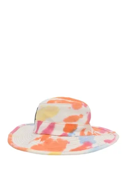 Paula's Ibiza tie-dye cotton canvas bucket hat with leather anagram patch