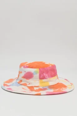 Paula's Ibiza tie-dye cotton canvas bucket hat with leather anagram patch