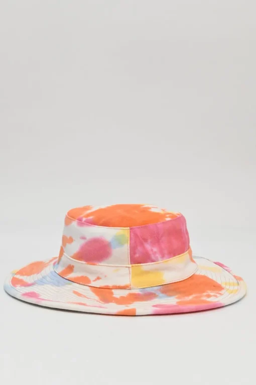 Paula's Ibiza tie-dye cotton canvas bucket hat with leather anagram patch