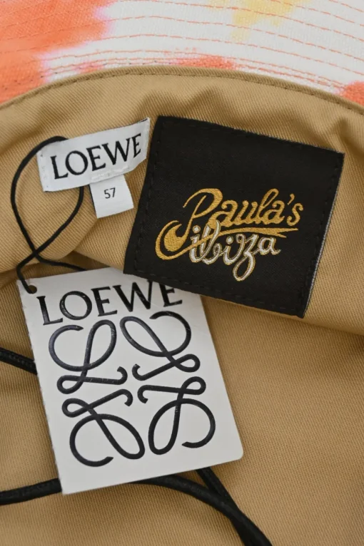 Paula's Ibiza tie-dye cotton canvas bucket hat with leather anagram patch