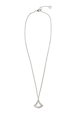 Pavé-set 1.15 CTTW diamonds on 18-Karat white gold Divas' Dream solitaire pendant necklace with lobster clasp closure