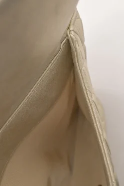 Pearl gold foiled matelassé lambskin drawstring In Seoul backpack with chainlink straps
