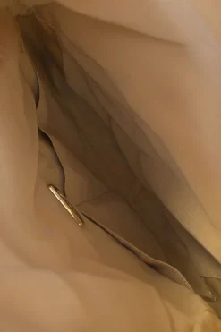 Pearl gold foiled matelassé lambskin drawstring In Seoul backpack with chainlink straps