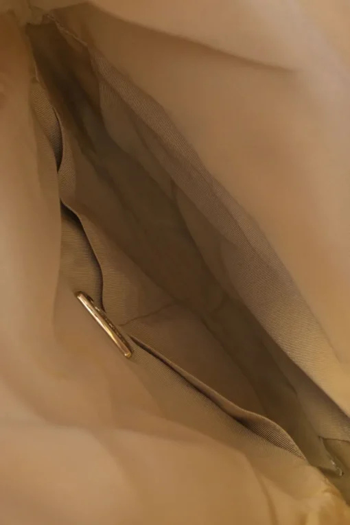 Pearl gold foiled matelassé lambskin drawstring In Seoul backpack with chainlink straps