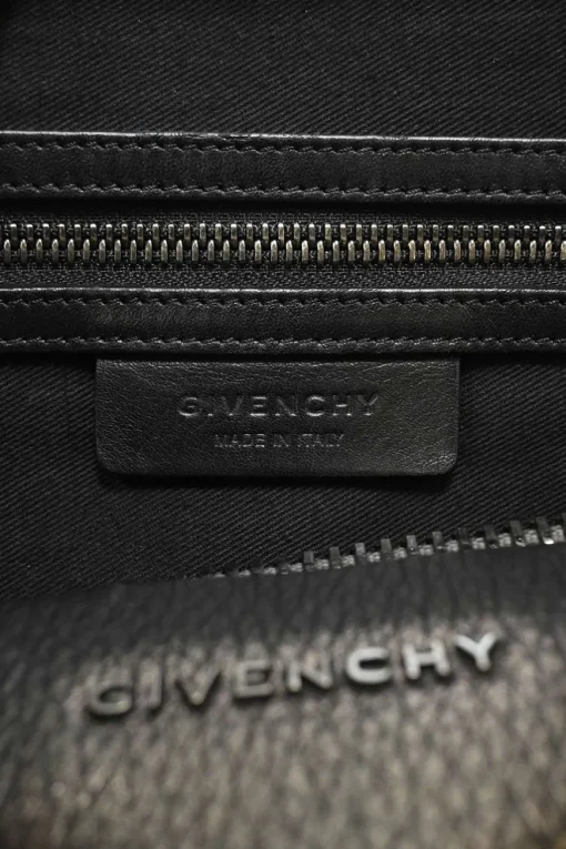Pewter grained calfskin Antigona satchel with gunmetal hardware