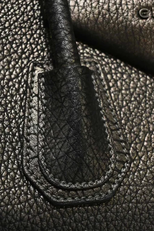 Pewter grained calfskin Antigona satchel with gunmetal hardware