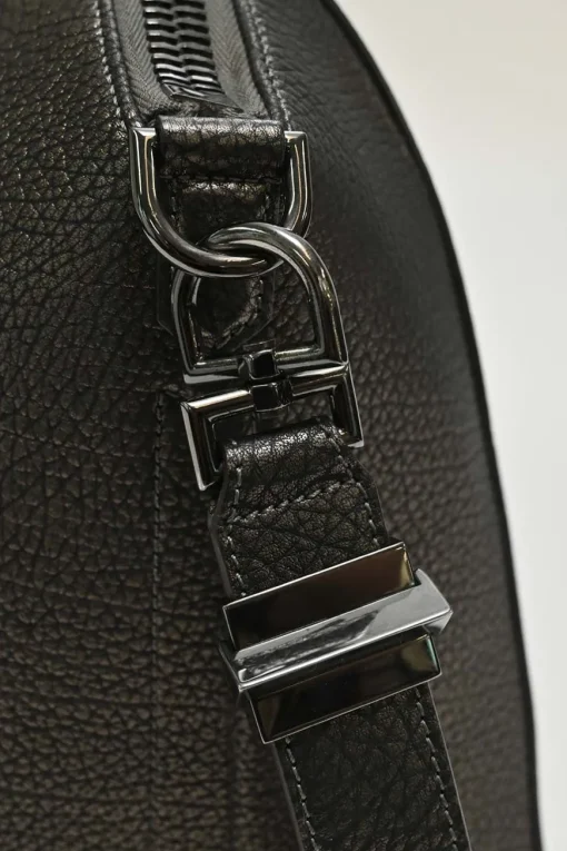Pewter grained calfskin Antigona satchel with gunmetal hardware
